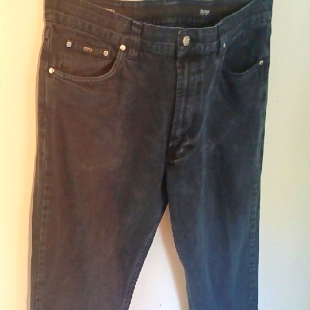 HUGO BOSS Faded Black Denim Jeans, 38W / 32L